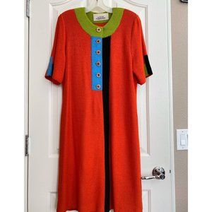 STEVE FABRIKANT knit Dress, short sleeves, Size M.